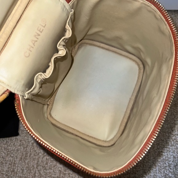 Chanel CC Caviar Vanity Case Vintage Timeless Orange Leather Top Handle Bag - Picture 11 of 13